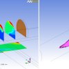 Prognoza rozkładu stężeń metanu na wylocie ze ściany (układ U) w którym nie zastosowano pomocniczych urządzeń wentylacyjnych (obliczenia CFD, oprogramowanie AnSys CFX)