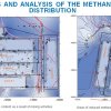 Przykład symulacji rozkładu zawartości metanu w pokładzie węgla (metanonośności) z uwzględnieniem wpływu odgazowania eksploatacyjnego - stref obniżonej metanonośności tzw. metanonośności wtórnej